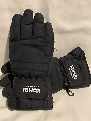 Kombi Winter Ski Gloves Black Thinsulate Waterproof Size JR  Medium  • $27.26