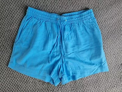 H&M Blue Linen Shorts With Pockets SIZE S - BRAND NEW • £8