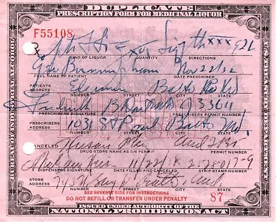 Old Prohibition Whiskey Prescription Doctor Pharmacy Bar Baltimore MD Birmingham • $65