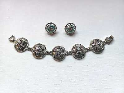 Vintage Sarah Coventry Multi Color Bracelet & Earrings • $24.99