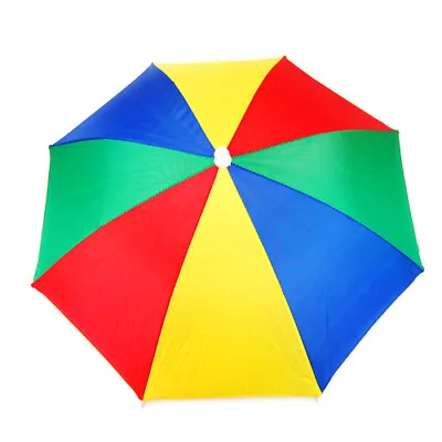 Multi Color Novelty Umbrella Hat Brolly For Golf Fishing Hunting Head Cap • £3.99