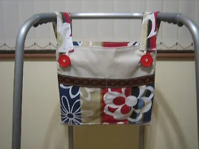 Bag For Walking Frame/zimmer Frame 4 Pocket - Cream/floral • £11.50