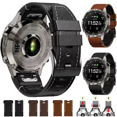 Leather Silicone Band Strap For Garmin Fenix 7 7X Pro 6 6X 5 5X Quatix 5 6 7 Pro • $15.55