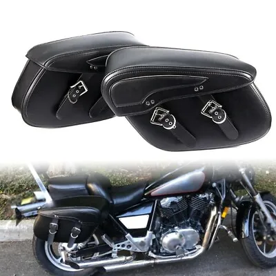 Motorcycle Side Saddle Bags For Yamaha V-Star 650 950 1100 1300 Classic Stryker • $129.99