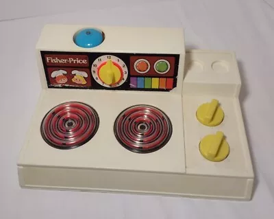 Vtg 1978 Fisher Price #919 Kitchen Set Stove Top Glow Magic Burners Timer Bell • $8.95