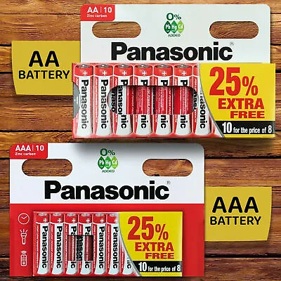 Aa Aaa New Panasonic Genuine Industrial Carbon Zinc Batteries R6 Lr3 Long Expiry • £3.49