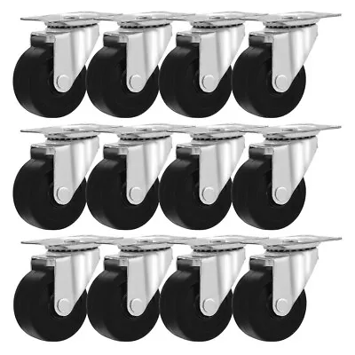 12 Pack 2  Swivel No Brake Caster Wheels Hard Rubber Base • $16.98