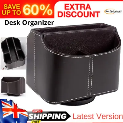 $24.67 • Buy UnionBasic Desk Organizer PU Leather 360 Degrees Rotatable Remote Control Brown