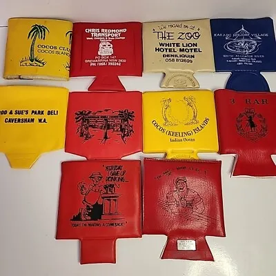Lot Vintage Flat Stubby Holders Car Beer Can Coolers Drink Wallet 3 RAR Tourist • $39.95