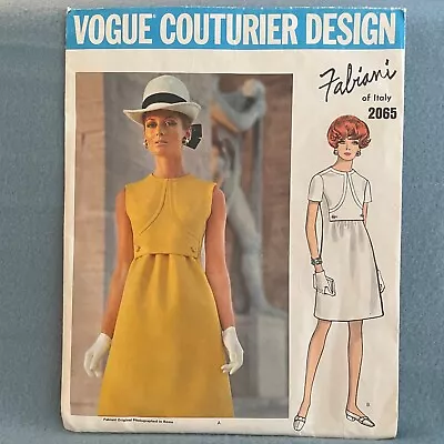 Vogue 2065 Couturier Design Sewing Pattern Fabiani Dress Size 10 Cut • $34.40