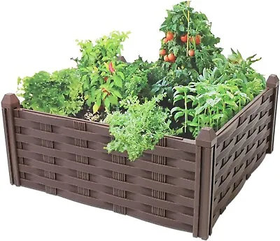 Raised Rattan Flower Bed Garden Bed Raised Vegetable Patch Large Planter • £15.99