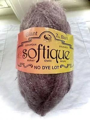 Lana Moro Inc SOFTIQUE  7 Oz Knitting MAUVE Mohair Olefin Acrylic 550 Yards • $19.99