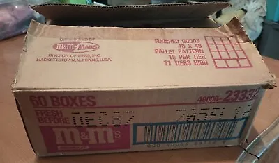 Vintage 1980's M&M's Mars Bar 60 Bag Shipping Cardboard Box Only 1986 80s Rare  • $19.99