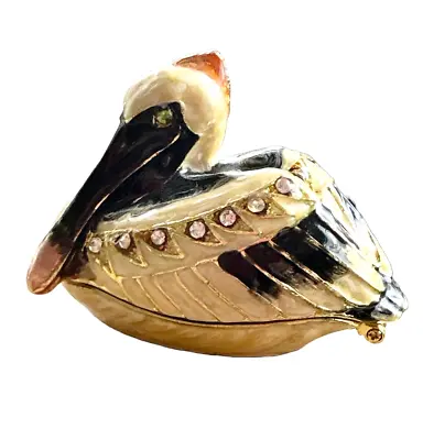 Pelican Jeweled Enameled Trinket Box With Austrian Crystals. New • $29.99