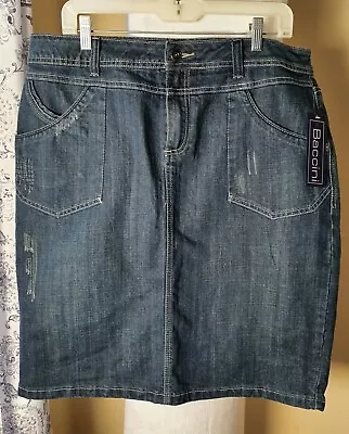 Baccini Denim Blue Jean Short Skirt Sz 14 W/ Pockets • $22