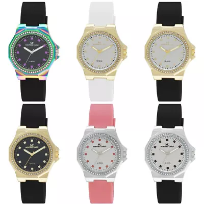 38mm Montres Carlo Women Luxury Fashion Dress Lush Silicone Band Watch Analog • $17.10