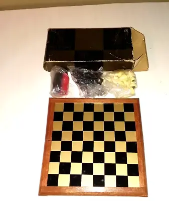 Vintage Magnetic Chess Set 1971 Wood Case Box Mini Chess Travel By LORD EMSON • $15