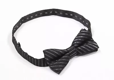 Saks Fifth Avenue Black/Silver Silk Adjustable Bowtie Formal • $16