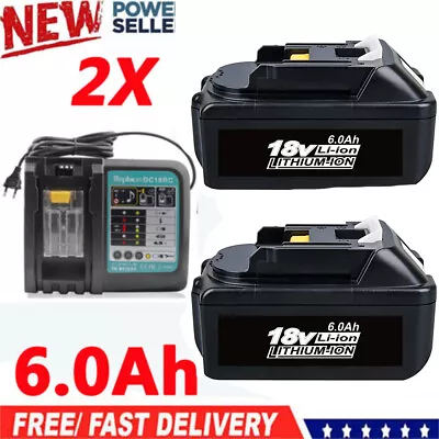 2X BL1860B 6.0Ah Battery For Makita 18V Li-ion BL1850B BL1830 BL1860 Charger NEW • $21.89