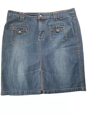 Venezia Womens Denim Button Skirt Size 18 Button Pockets  • $14.99