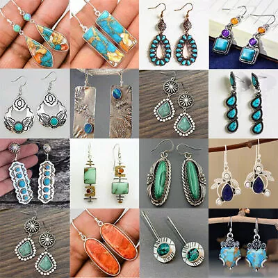 £3.68 • Buy Retro 925 Silver Ear Hook Earrings Women Wedding Dangle Drop Boho Jewelry Gifts