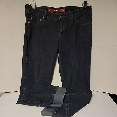 Mudd Jeans Womens Sz 15 [ 38W 30L ] Low Rise Capri Zip Cuffed Blue Denim • $18.88