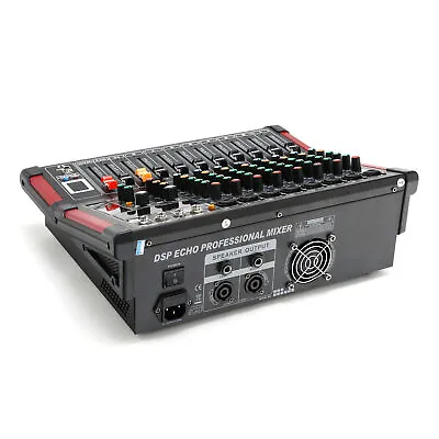 8 Channel 16DSP Power Bluetooth Digital Stereo Mixer Mixing Amplifier TRS USB • $173.99