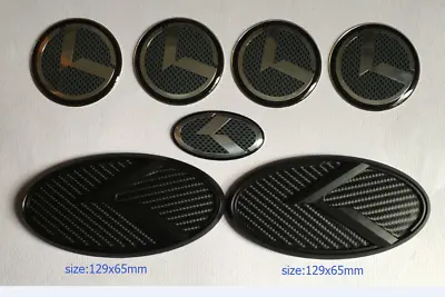 New 3D Black Carbon K Badge Emblem 7pcs/set Fit KIA New Forte YD K3 2014-2023 • $13.99