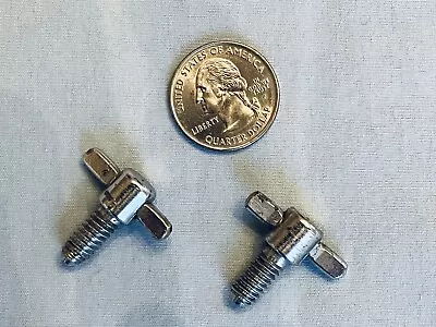 2 Vintage Chrome Wing Screws 1/4-20 X 1/2  USA Drum Parts Good Condition DP0440 • $15.97