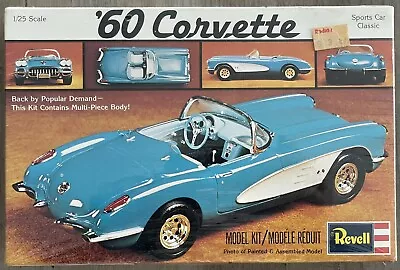 Vintage Revell ‘60 Corvette 1/25 Scale Plastic Model Kit Mod. # H-1203 (1984) • $16