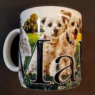 MALTESE Coffee Mug 16 Oz White Puppy Dog 2012 Americaware Collection Tea Cup USA • $19.91