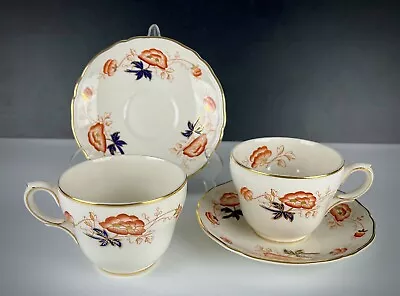 Royal Tunstall 2 Coffee Cups & Saucers CLOVELLY Pattern • $25