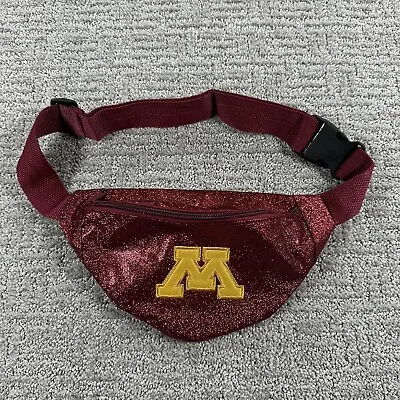 University Of Minnesota Fanny Pack Maroon Red Glitter Belt Bag Gophers Logo NWOT • $19.79