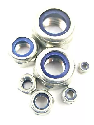£1.56 • Buy Nyloc Nylon Insert Stainless Steel Locking Nuts Nylon A2 M3 M4 M5 M6 M8 M10 M12