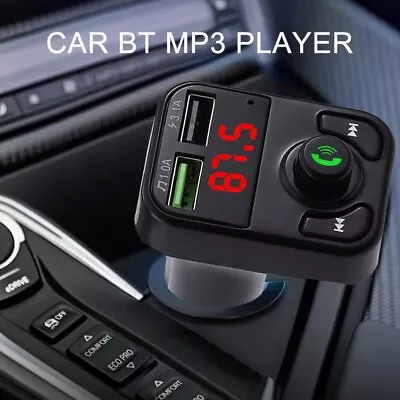 Bluetooth 5.0 Wireless Car FM Transmitter MP3 Player Radio 2 USB Charger Adapter • £5.90