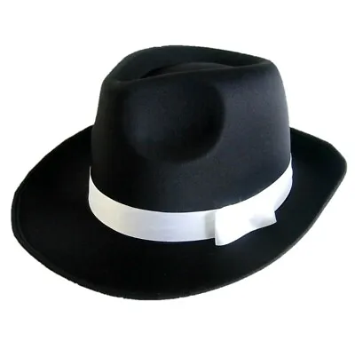 £6.99 • Buy Gangster Hat Black 1920s Fancy Dress Costume Ladies Uk Adults Halloween Uk 