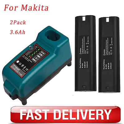 2Pack For MAKITA 9.6VOLT Battery / Charger 9000 9001 632007-4 191681-2 9033 9102 • $17