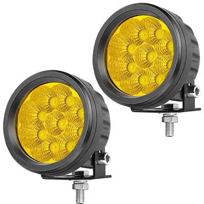 2X 3.5  90W Round LED OffRoad Driving Spot Lights Yellow Foglights Pods ATV 4WD • $30.55