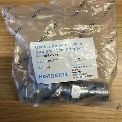 Navigator  (bfrvs-15) 15mm Straight Radiator Valves 1/2” Tail • £5.50