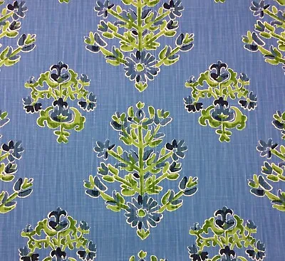 Ballard Designs Eliza Cornflower Blue Medallion Floral Fabric By The Yard 54 W • $24.99