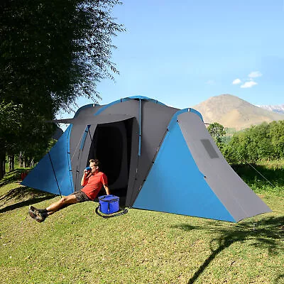 4-6 Man Large Camping Tent With 2 Bedroom And Living Area • £104.99