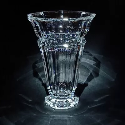 MIKASA CRYSTAL AVONDALE Art Deco Style 8.5  Footed Flower Vase • $84.99