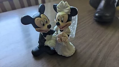 MICKEY MOUSE & MINNIE Bride & Groom Cake Topper Figurines Excellent 5 1/2  • $24.95