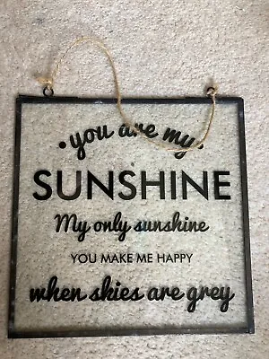 £6 • Buy You Are My Sunshine Glass Hanging Sign Happy Summer Joy Bright NEXT