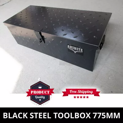 Black Steel 775mm Toolbox Heavy Duty Diamond Plate Tool Box For Utes & Trailers • $109