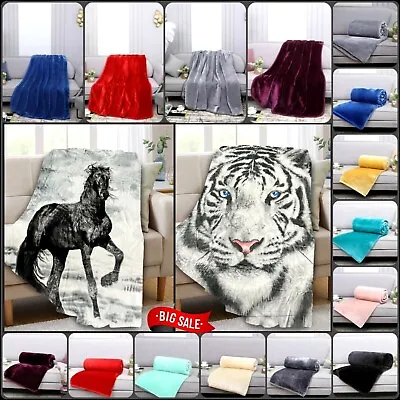 Super Soft Faux Fur Mink Throw Blanket Bed Sofa Chair Throw (Double & King) * • £13.89