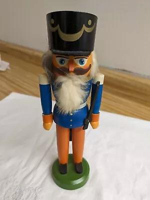 Vtg. German Nutcracker Soldier With Fur Trim. • $35