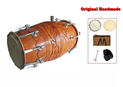 Dholak Musical Instrument Folk Indian Wooden Drum Nuts N Bolt Dholak With Bag • $140.39