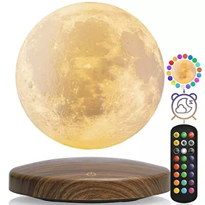 Levitating Moon Lamp Night Light 18 Colors 3D Printing Magnetic Floating Rot... • $124.99