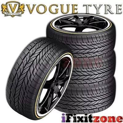 4 Vogue Tyre Custom Built Radial VIII 235/50R18 101V XL White N Gold Wall Tires • $1523.39